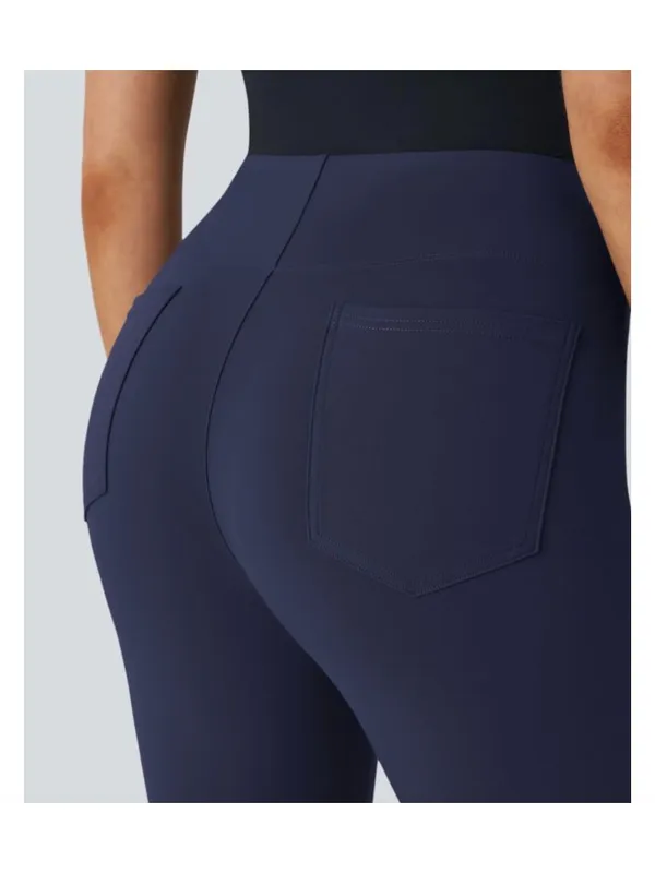 Halara M tapered Mid Rise Pocket Work Pants In Dress Blues - Image 2
