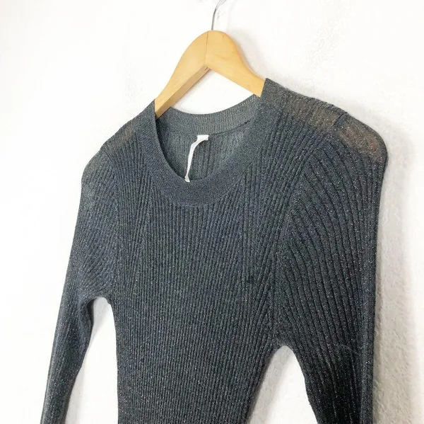 Daily Practice by Anthropologie Sheer Sparkle Sweater Midi Dress Medium Knit - Image 8