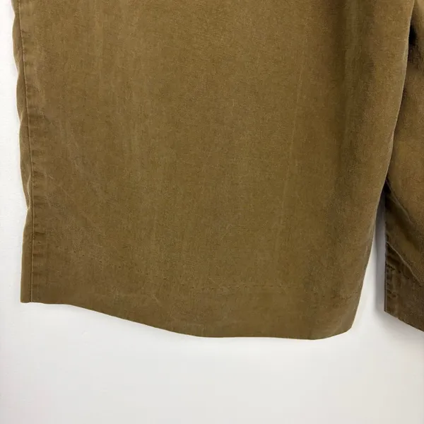 Banana Republic High-Rise Wide-Leg Pleated Ankle Pant Lyocell Olive Brown 12 - Image 7
