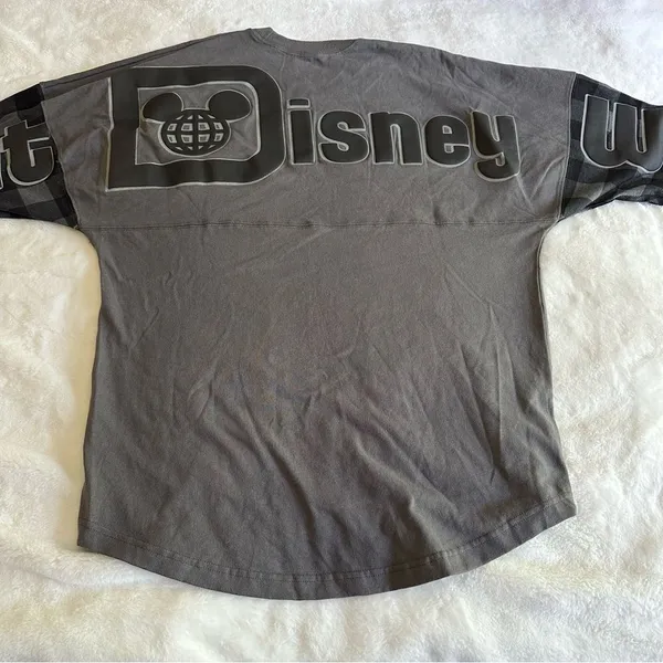 Disney Spirit Jersey Gray Plaid Retired Women's Size Medium - Image 5