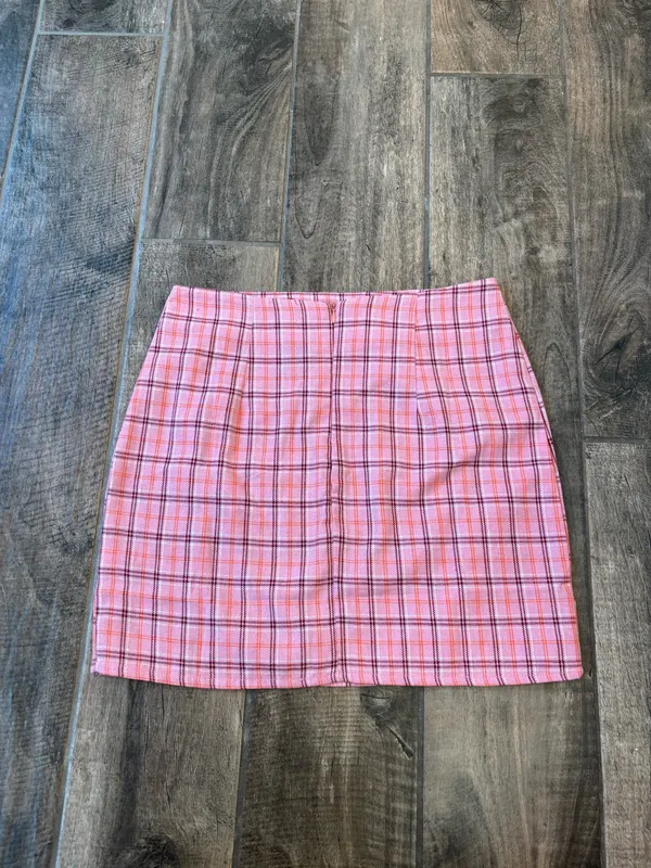 SHEIN Pink Plaid Skirt - Image 5
