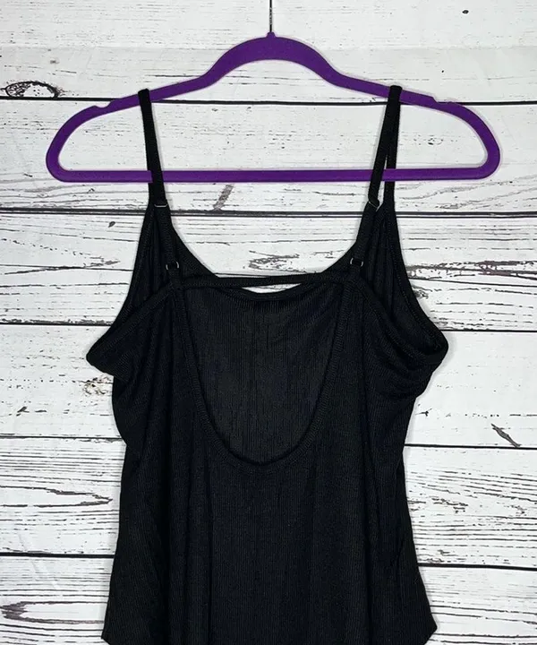 Forever 21+ NWT Plus Size 1X Black Cut-Out Back Ribbed Knit Bodysuit - Image 3