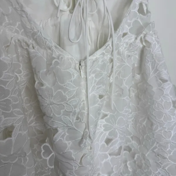 For Love & Lemons White Floral Lace Mini Dress Strappy Size Small New - Image 4