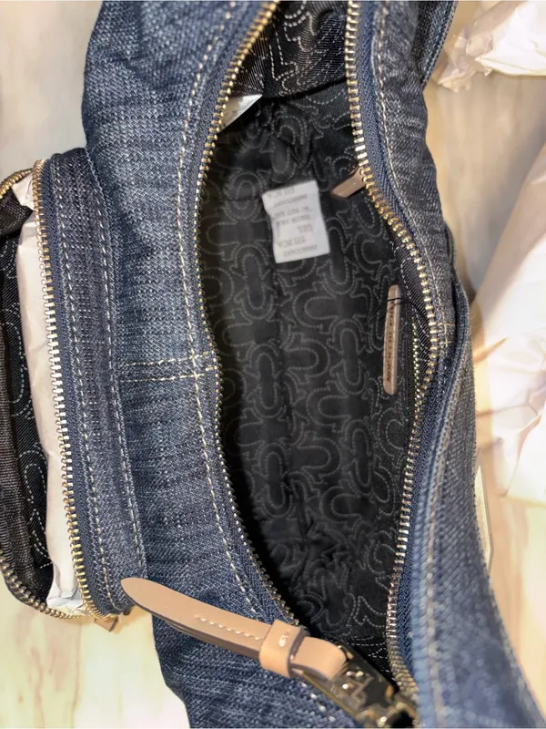 NWT True Religion Denim Embroidered Horseshoe Shoulder Bag Hobo Y2K Streetwear - Image 11