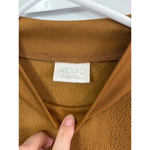 ABOUND Women's‎ M Brown Mock Neck Pullover Textured Fleece Sweatshirt - Image 2