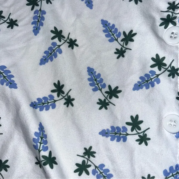 Sugar bee floral button down pj set White Size 2X - Image 2