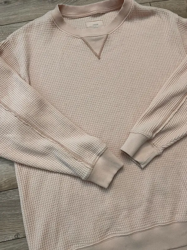 Aerie waffle knit long sleeve top size medium - Image 2