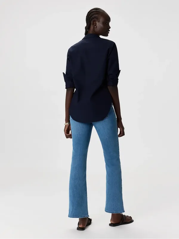Quince Nina Stretch Pull-On Kick Flare Jeans – Laguna Blue – Size Small - Image 4