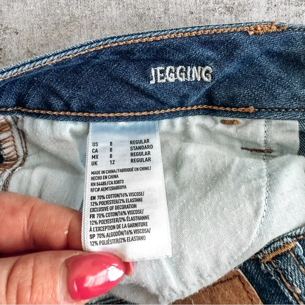 American Eagle Super Stretch Jegging Medium Wash Size 8 - Image 7