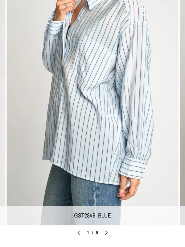 Sans Souci Pink and Black Striped Button-Down Shirt - Image 4