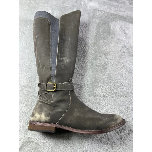 Lucky Brand Distressed Women's 10W Leather Ostrand Riding Boots Gray Mid Calf - Image 3