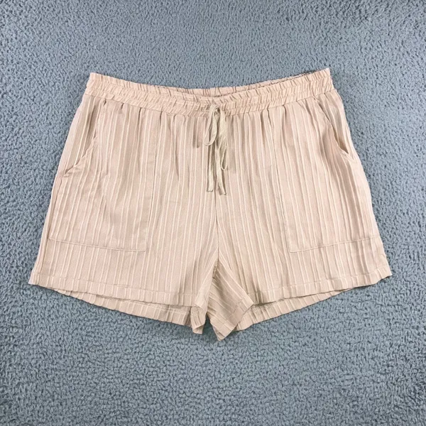 SheIn Women‎ 2 Pc Set 2XL Shorts and Button Up Shirt Relaxed Textured Vacation Resort - Image 9