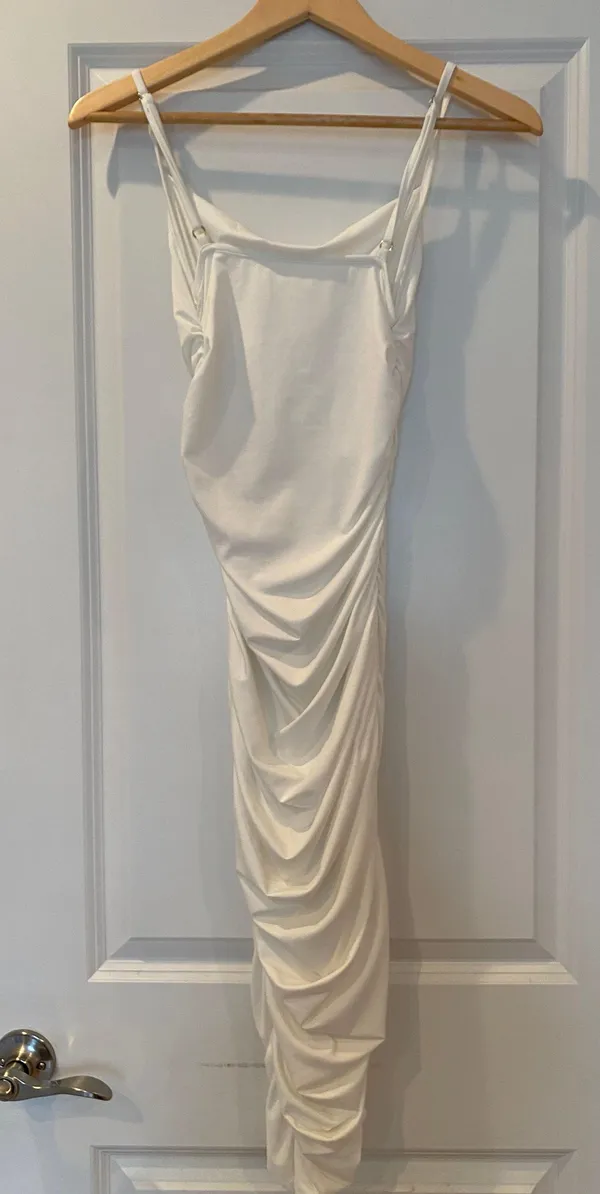 Amazon White Bodycon Spaghetti  Strap Dress - Image 2