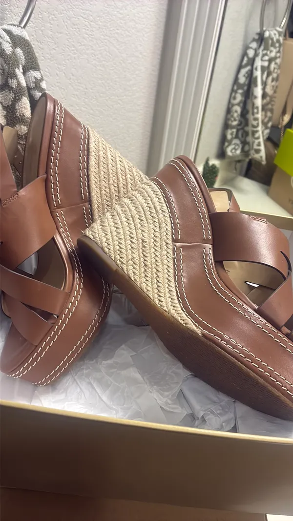 Michael Kors Wedge Platform Leather Sandals - Image 3