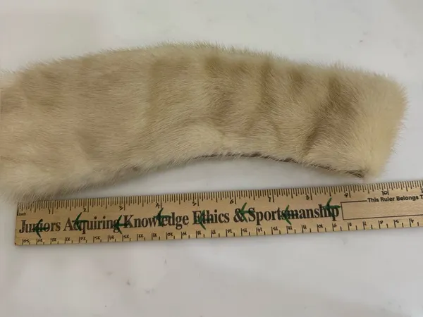 VINTAGE‎ Cream Beige MINK FUR COLLAR SATIN LINED - Image 5