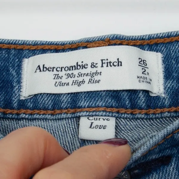 Abercrombie & Fitch Womens Curve Love 90s Straight Ultra High Rise Jeans Size 26 - Image 3