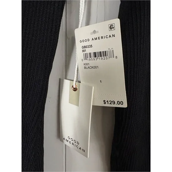 NWT Good American Black Henley Button-down Ribbed Bodysuit Size 1/Small Preppy - Image 5