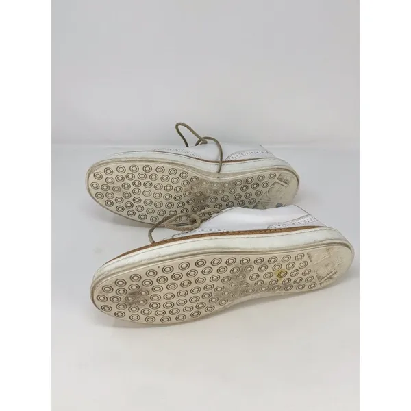 AGL Womens Shoes White Leather Low Top Wingtip Casual Fashion Sneakers 38 US 7.5 - Image 6