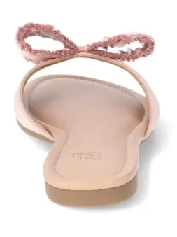 Time and Tru Women's Raffia Bow Slide Sandals - Image 4