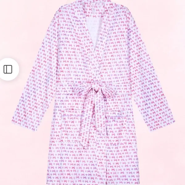 NWT Loveshackfancy × Roller Rabbit Disco Bow Blake Robe Limited Edition Sz M/L - Image 5