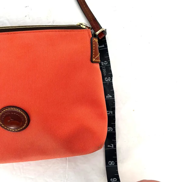 Dooney and Bourke Nylon Orange Sherbert Crossbody with Leather Strap - Image 9
