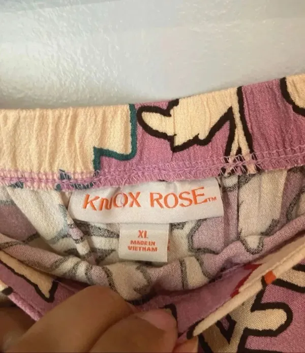 Knox Rose Women’s XL Pink Floral Boho Faux Wrap Front Midi Skirt NEW #1200 - Image 5