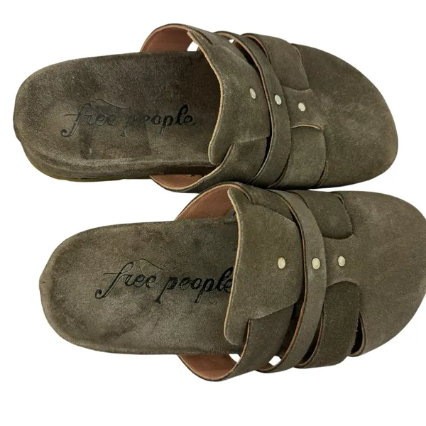 Free People Mule Clogs Sunday Season Khaki Green Slip On Women’s 36 USA 6 - Image 11