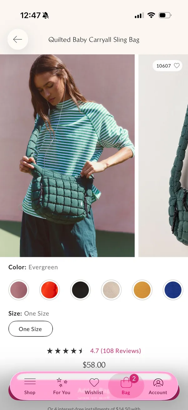 Quilted baby carryall sling bag - Image 2
