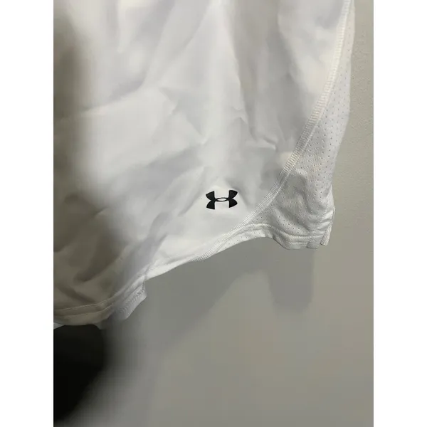 Under Armour Shorts Women Medium White HeatGear Athletic Running Training 1312 - Image 3