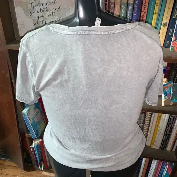 Z Supply gray acid wash v-neck S normcore slub basic tee - Image 2