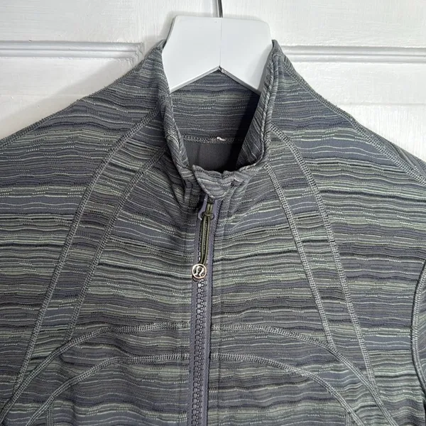 Lululemon Define Jacket Space Dye Twist Dark Slate Fatigue Green W1445 Sz 8 - Image 8