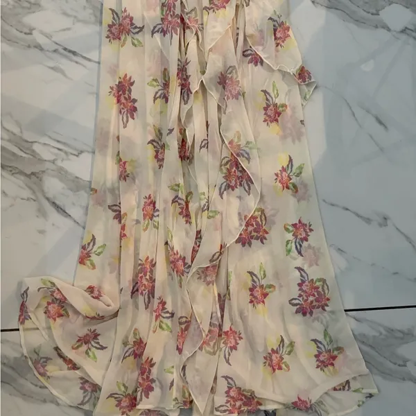 Free People Cream Sleeveless V-Neck Maxi Sundress - Image 7