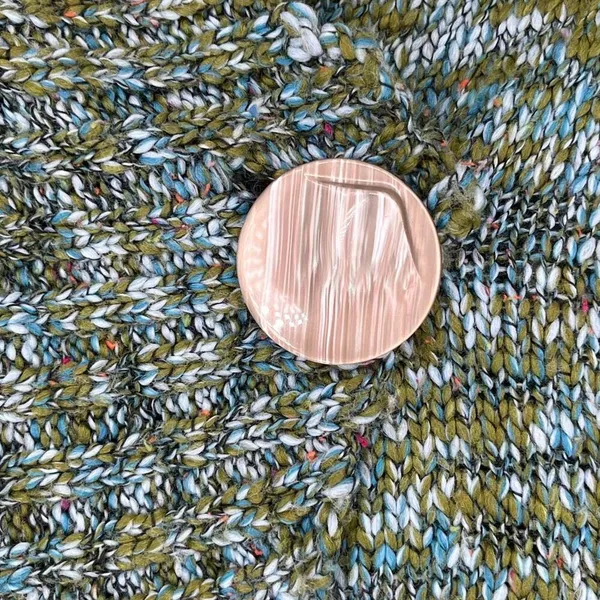 ONE GIRL WHO Sweater Women's M/L‎ Green Blue Flecked Ribbed One Button Cardigan - Image 6
