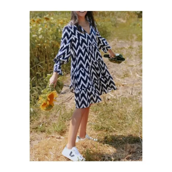Tuckernuck Pomander Place Navy Ikat Kenzo Dress Sz. S - Image 2