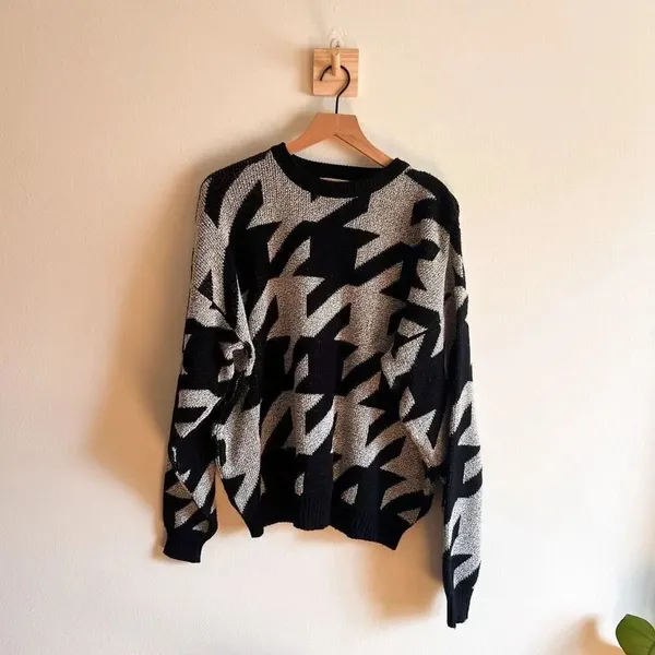 Vintage Adam Sloane Houndstooth Sweater Size XL - Image 4