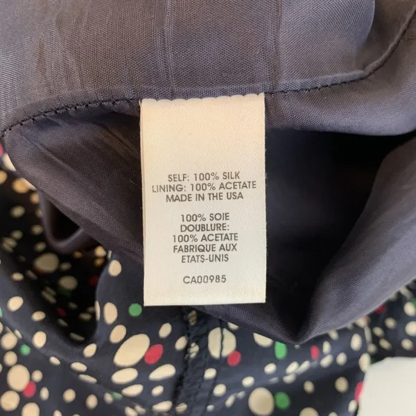 Nanette Lepore Vintage Y2K Flirty Navy Polka Dot Silk Ruffle Mini Skirt Size 6 - Image 8