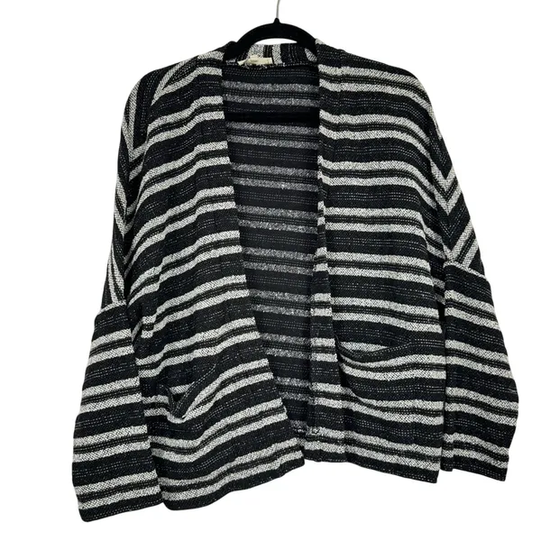 Madewell Grey Striped Slouchy Cardigan Sweater Womens Xs/S Oversized Boxy Boho - Image 2