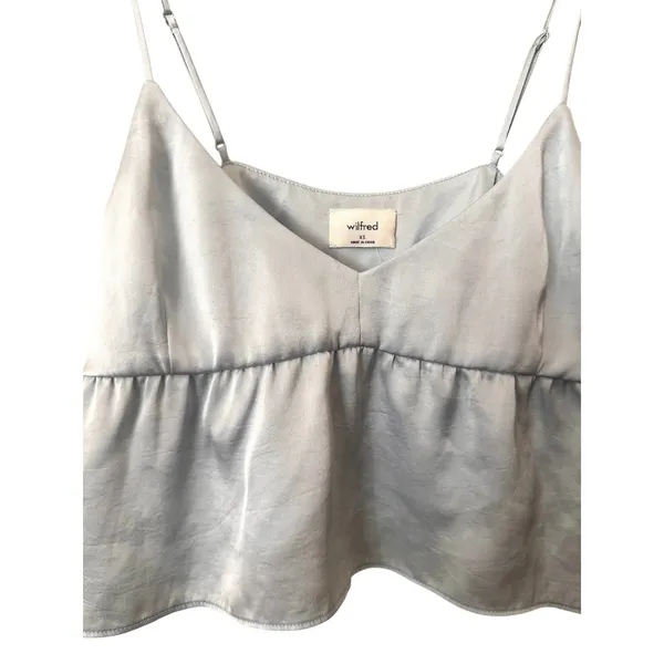 ARITZIA Wilfred Lover Satin Cropped Camisole Heatwave Blue X-Small - Image 4