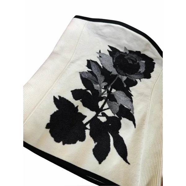 Anthropologie Black Rose Strapless Corset Tube Top Ivory XS - Image 5