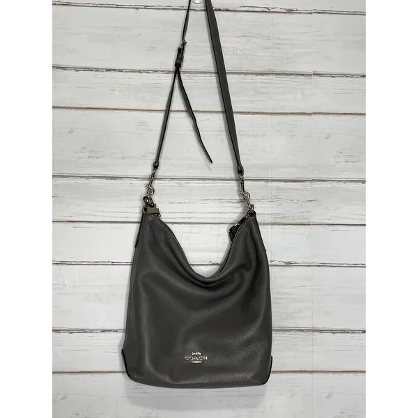 Coach Abby Duffle Gray Pebble Leather Shoulder Crossbody Bag - Image 3