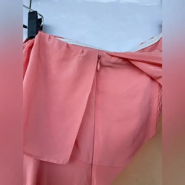 Amanda Uprichard Delilah coral Off Shoulder Silk Dress medium - Image 6