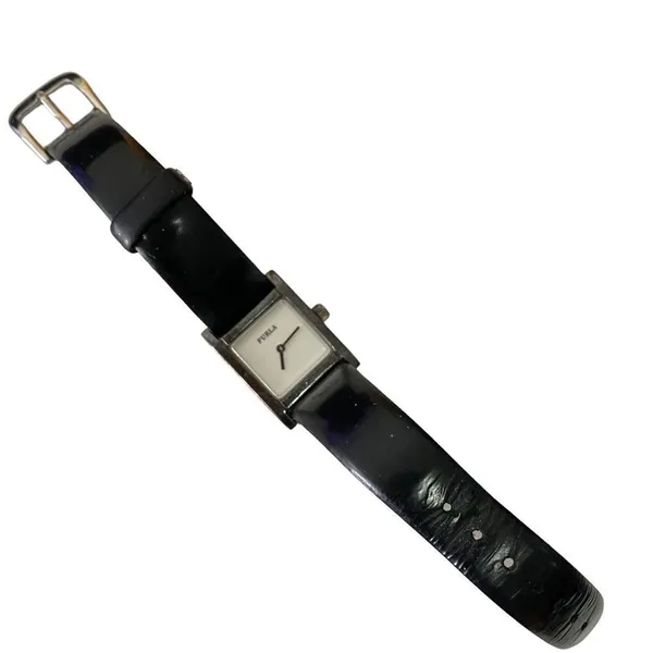FURLA 925 Sterling Silver Black‎ Leather Watch - Image 6