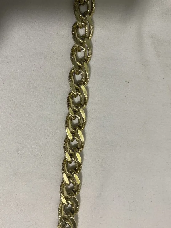 Vintage Gold Tone Textured Link Chain Necklace Adjustable Hook Closure 18-19" - Image 4