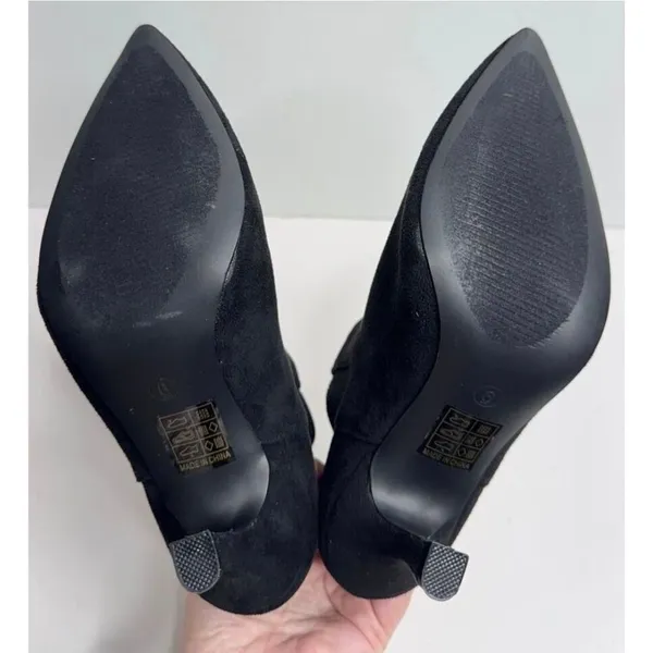 Journee‎ Chelsea Black Pointed Toe Kitten Heel Ankle Boots Booties Size 6 WIDE - Image 10