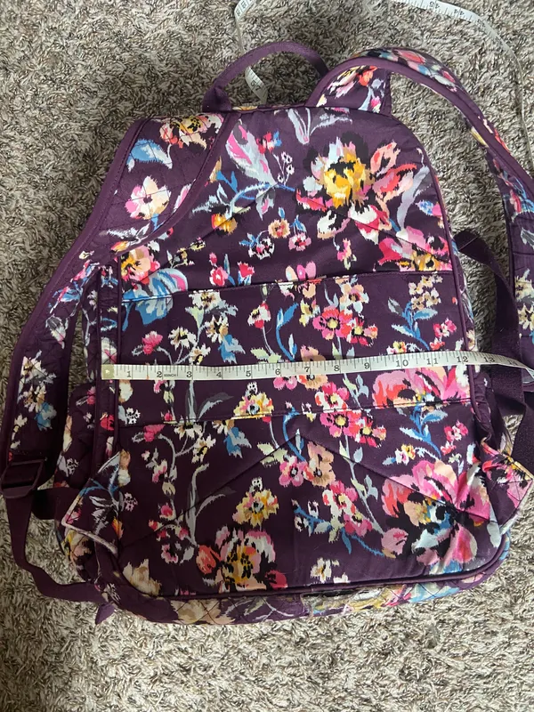 Vera Bradley Campus Backpack Maroon Floral - Image 10