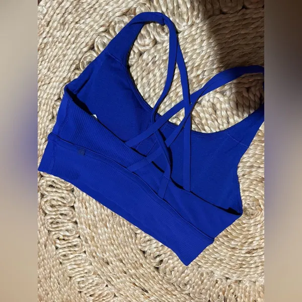 Lululemon athletica energy bra blue ribbed $78 limited edition active 8 workout - Image 8