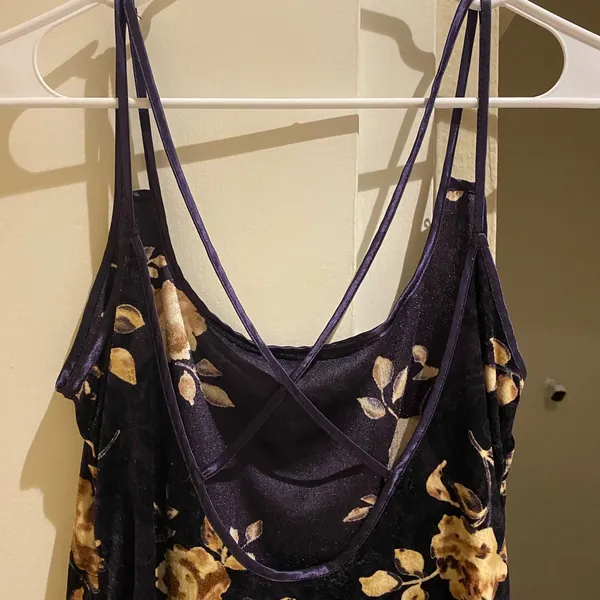 Expressions by California dynasty vintage purple floral mini dress, size S - Image 4