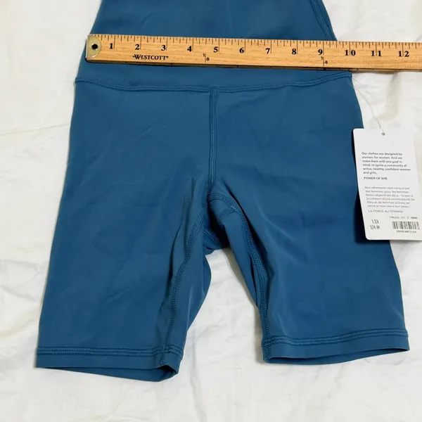 Athleta Transcend 7" Biker Short Womens XXS Blue High Rise‎ Yoga Athletic Blue - Image 9