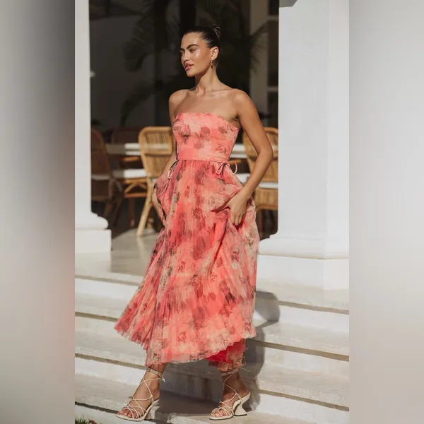 Hutch Costella Pink Blush Floral Tulle Gown Dress size 14‎ NWT - Image 7