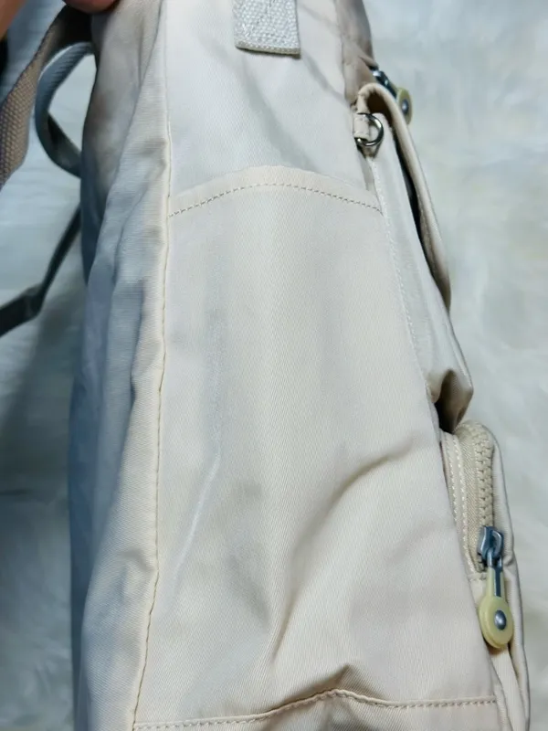 Everyday Utility Tote Bag in Light Beige - Multiple Pockets - Image 9